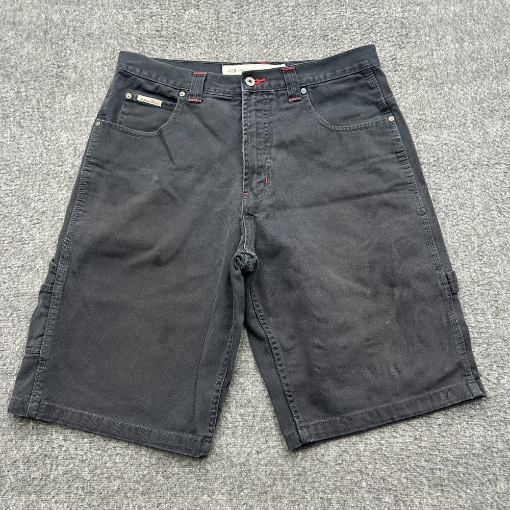 Vintage Paco Jeans Shorts 34 Baggy Carpenter Black Denim Jorts Y2K Skater Grunge